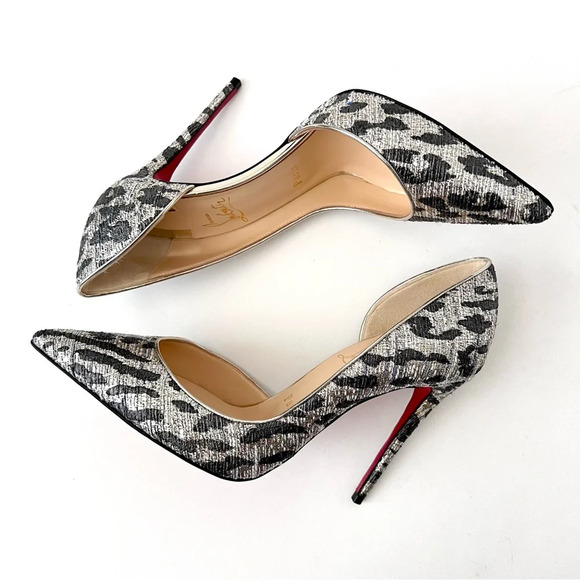 CHRISTIAN LOUBOUTIN | Iriza Lurex Gigi Specchio Black Silver Leopard Glitter 8 - Picture 7 of 14